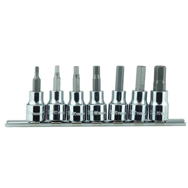 SAE Hex Bit Socket Set, 3/8"Dr, 7 pcs.